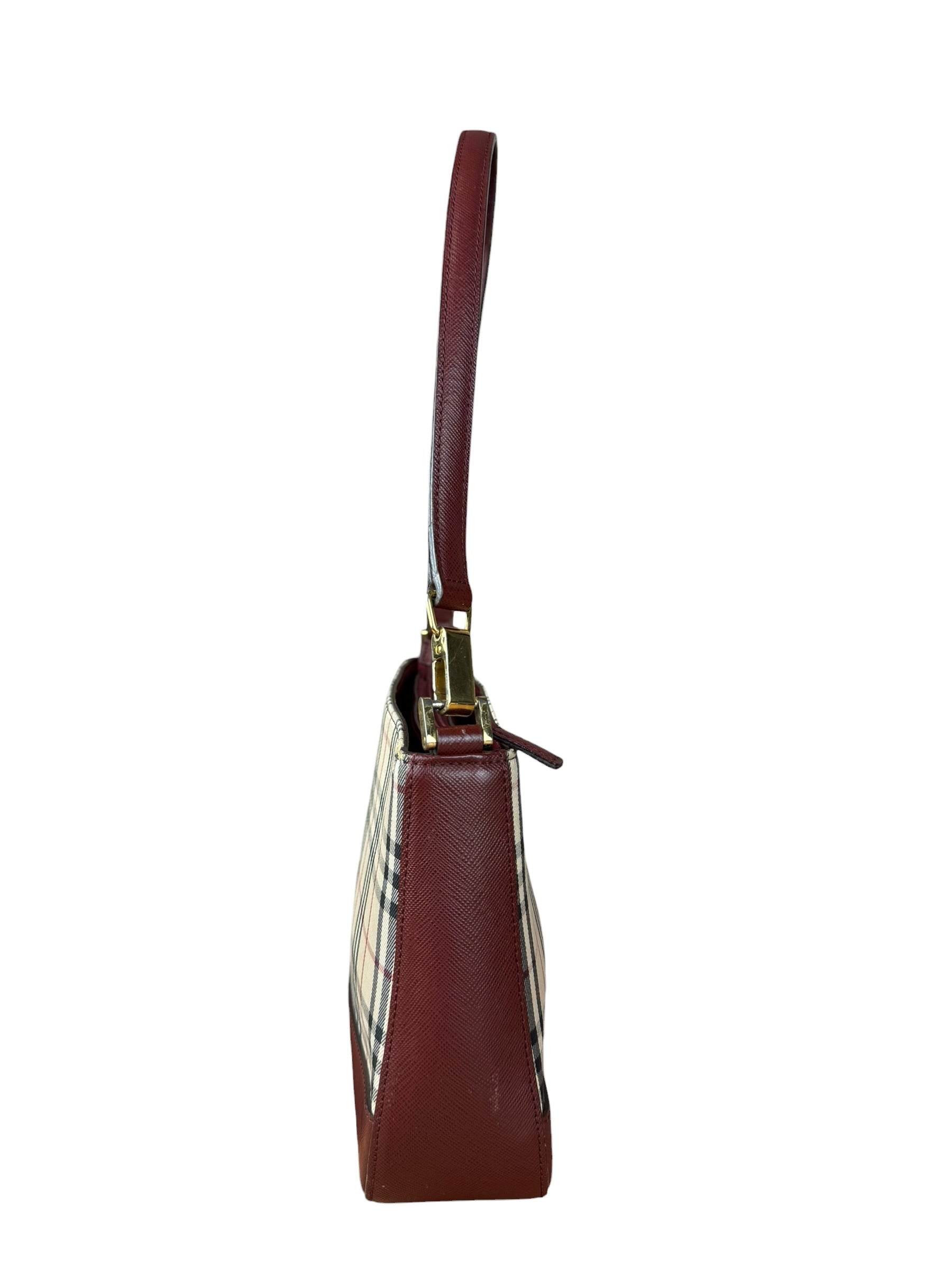 Burberry Vintage House Check Canvas/Leather Shoulder Bag