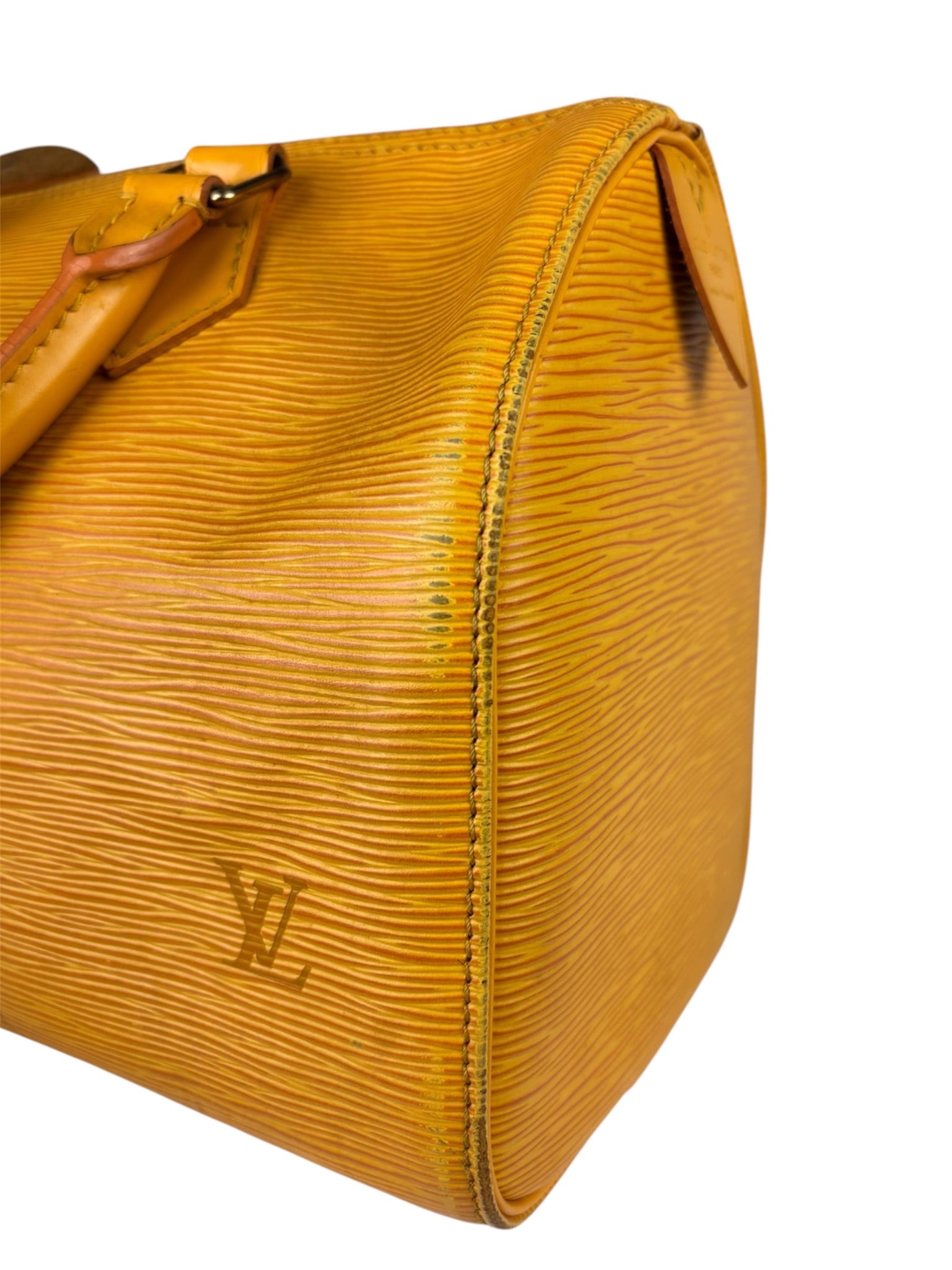 Louis Vuitton Yellow Epi Speedy 25