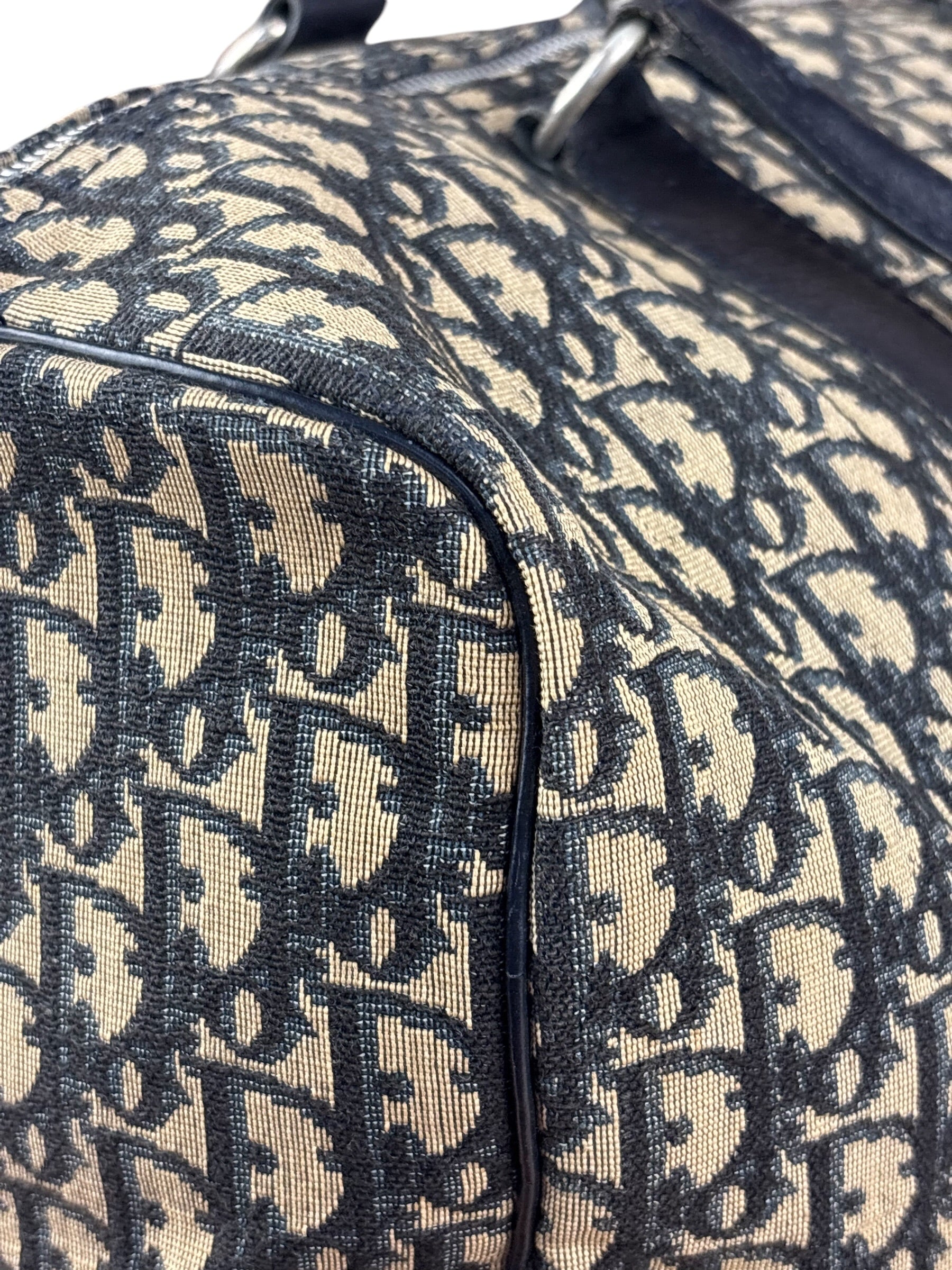Christian Dior Vintage Navy Blue Trotter Boston Handbag