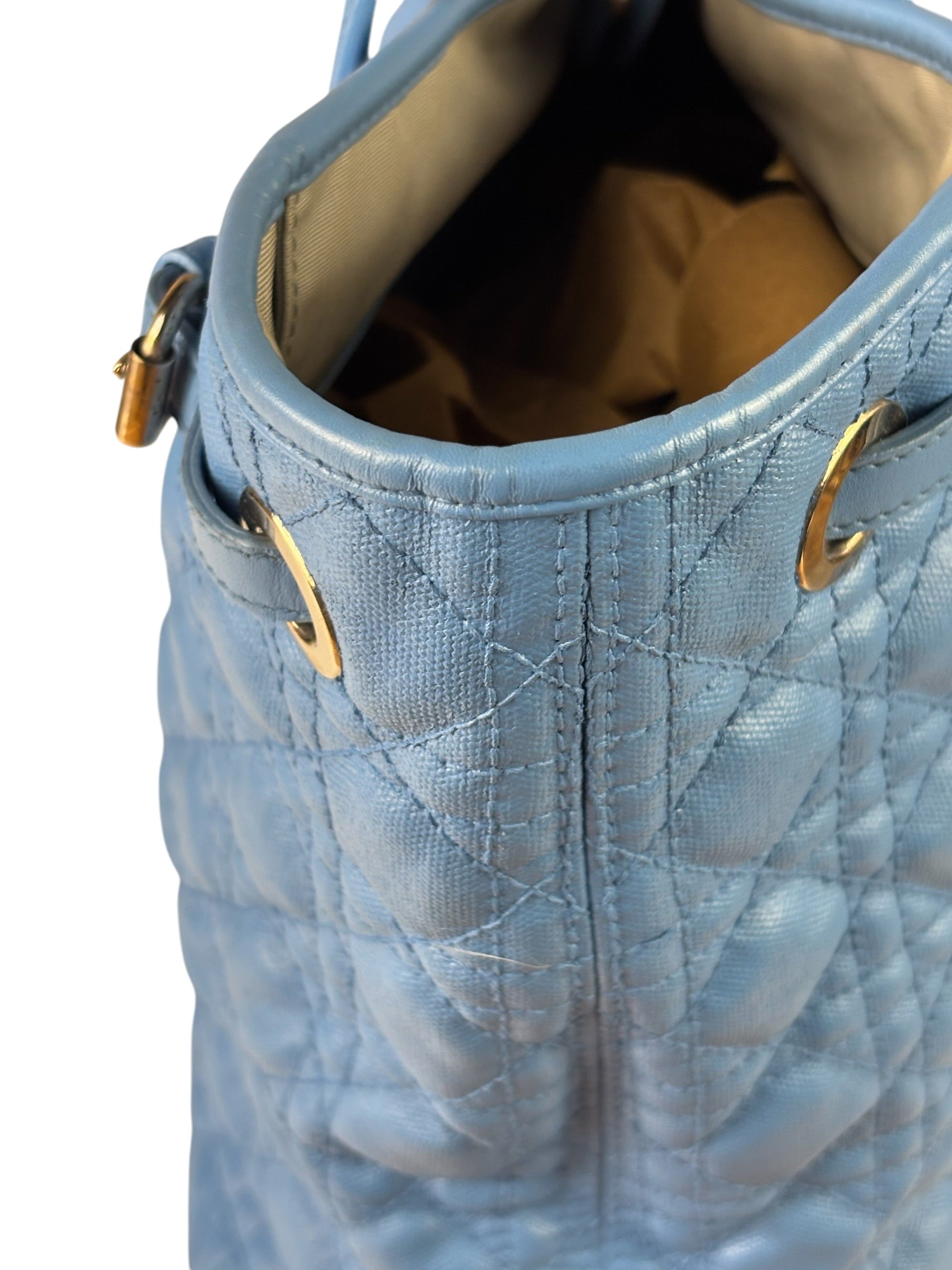 Christian Dior Blue Leather Panarea Tote