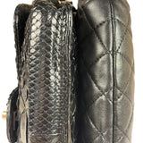 Chanel Black Python Leather Kiss-Lock Flap Bag 2015