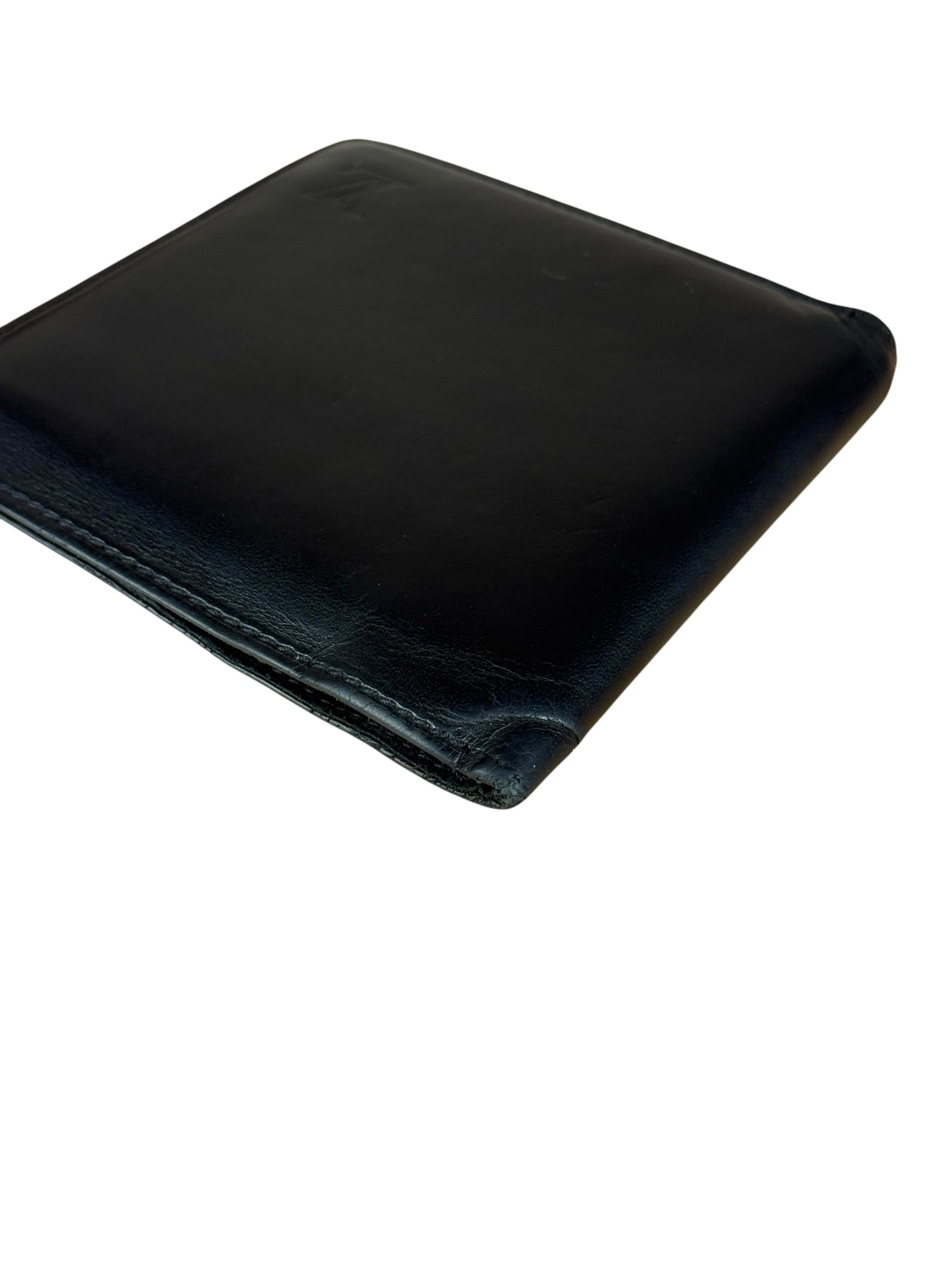 Louis Vuitton Black Leather Bi-Fold Wallet