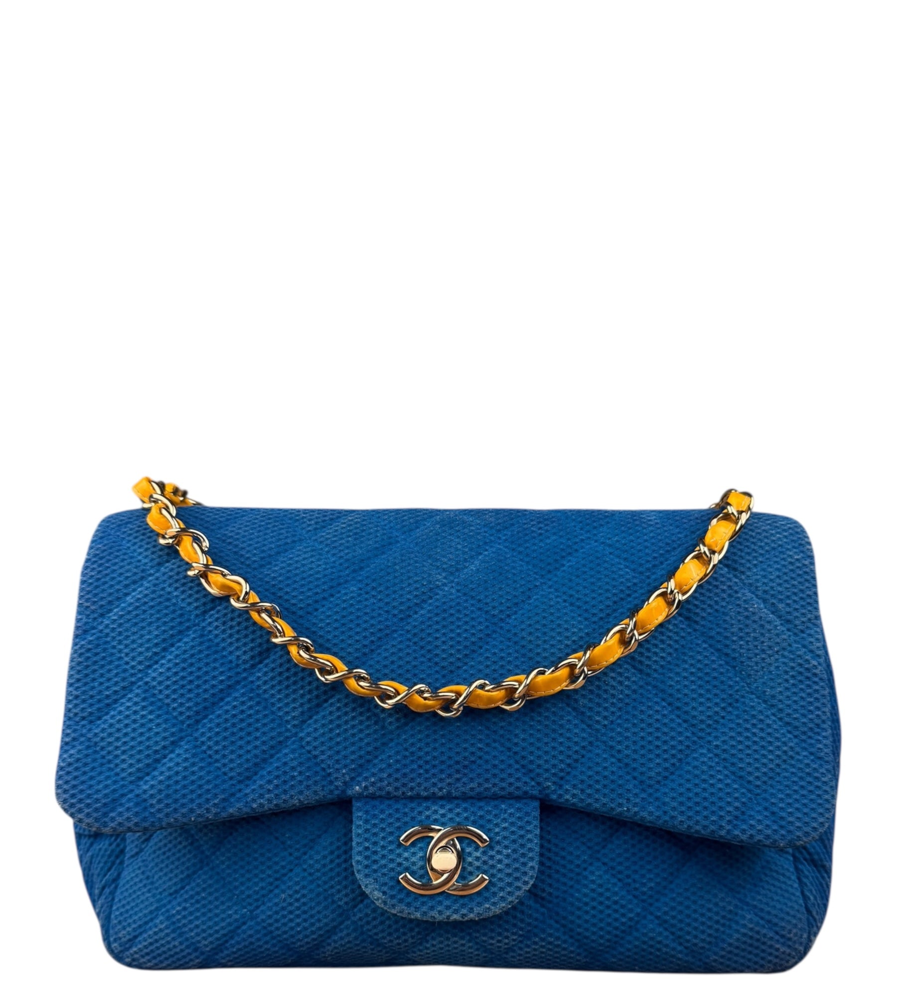 Chanel Medium Quilted Perforated Jersey Single Flap 2009