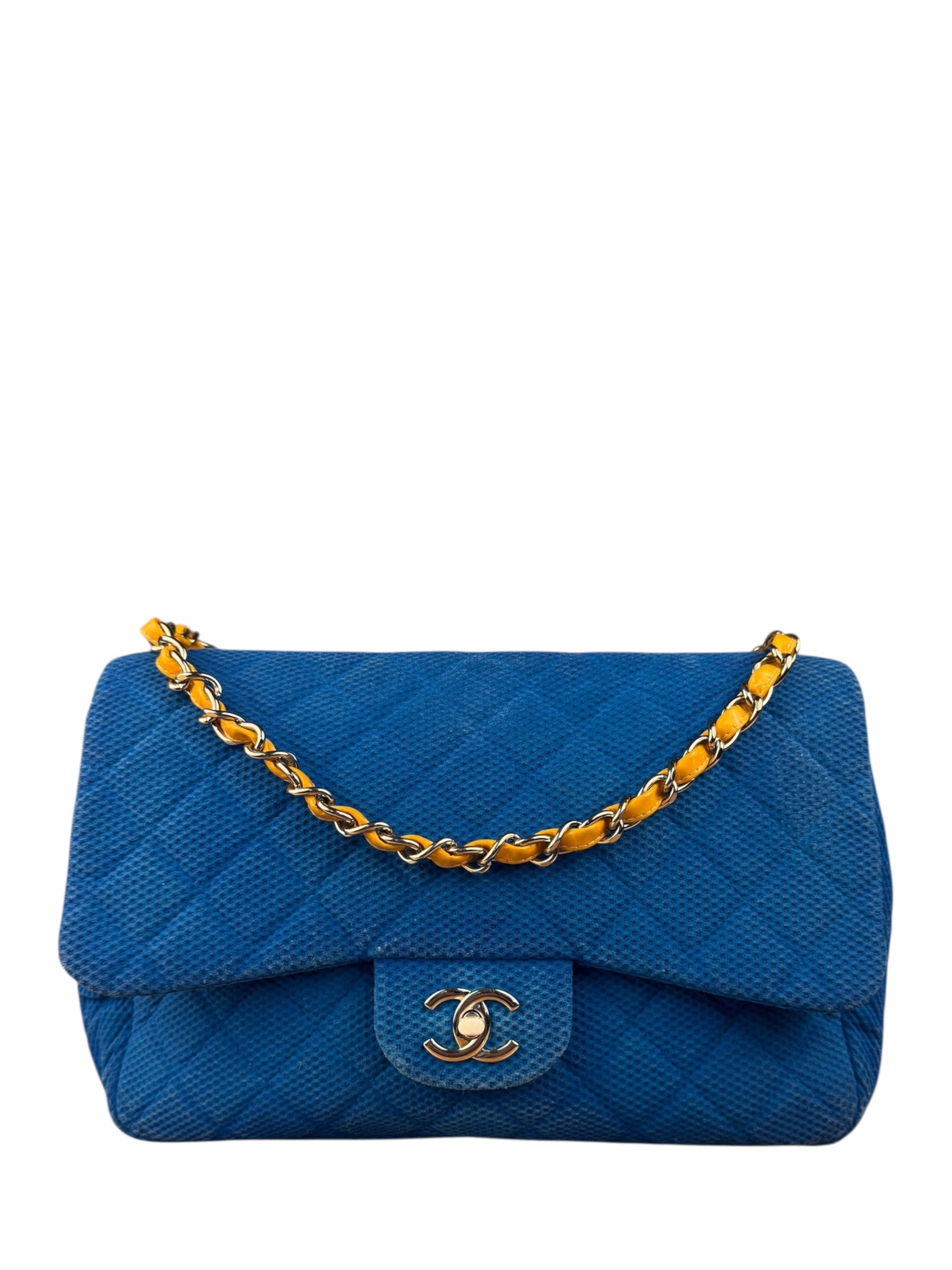 Chanel Medium Quilted Perforated Jersey Single Flap 2009