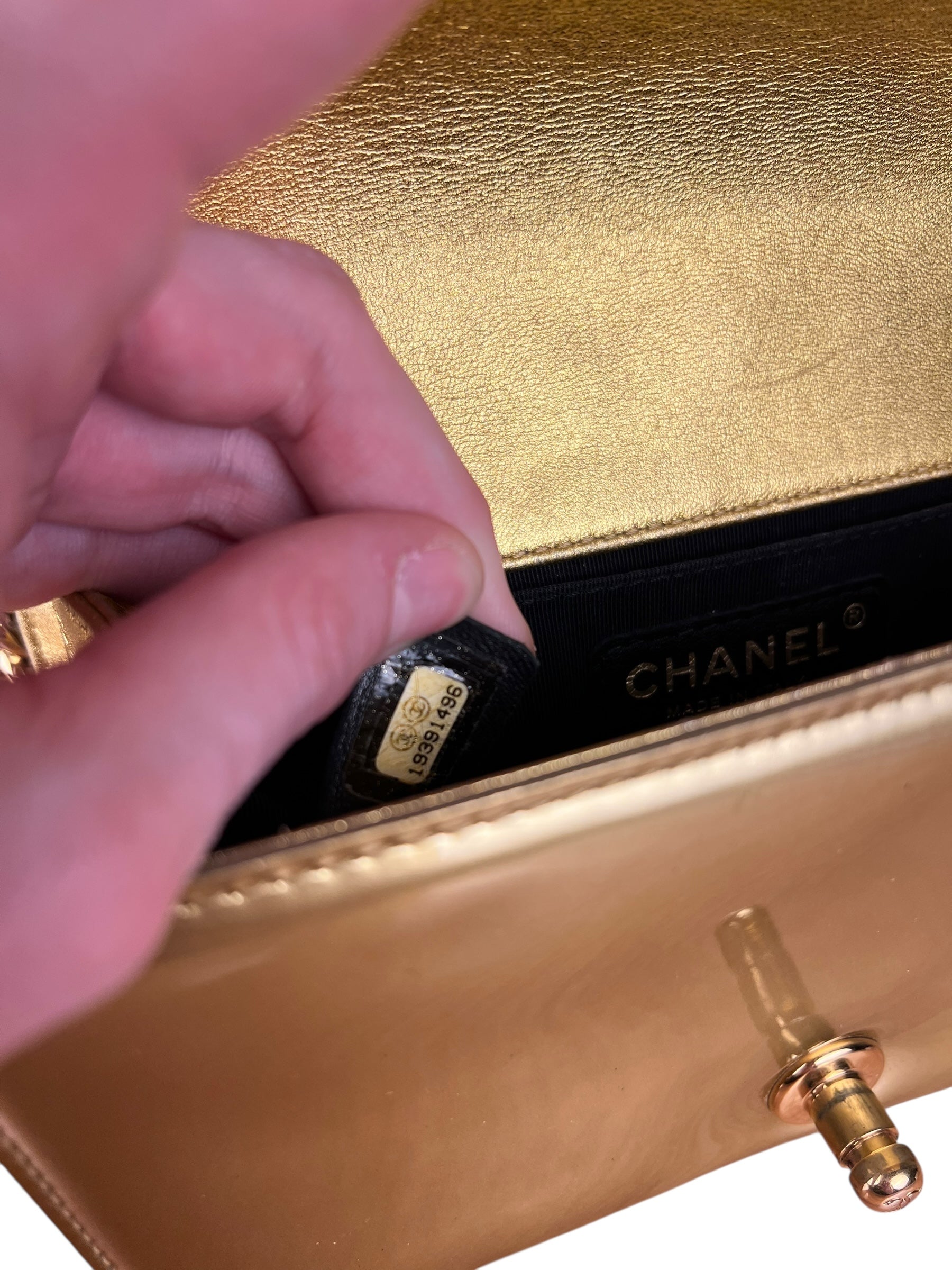 Chanel Gold Metallic CC Boy Bag 2014