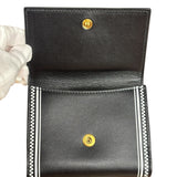 Versace Vintage Black/White Leather Logo Wallet