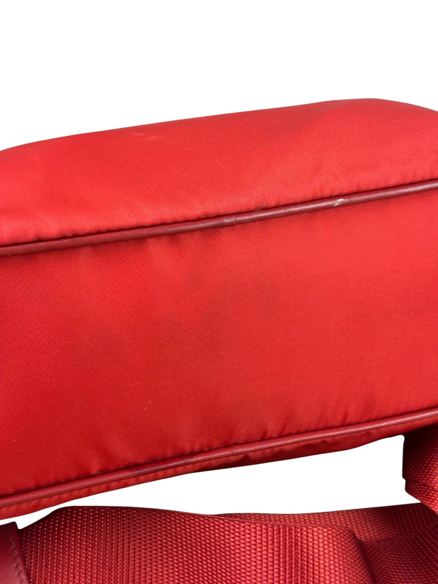 Prada Red Nylon Camera Crossbody Bag