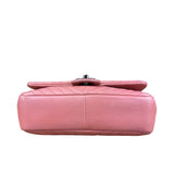 Chanel Pink Chevron Lambskin Flap Bag 2015