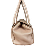 Fendi Light Pink Metallic Vintage Selleria Stitch Lina Handbag