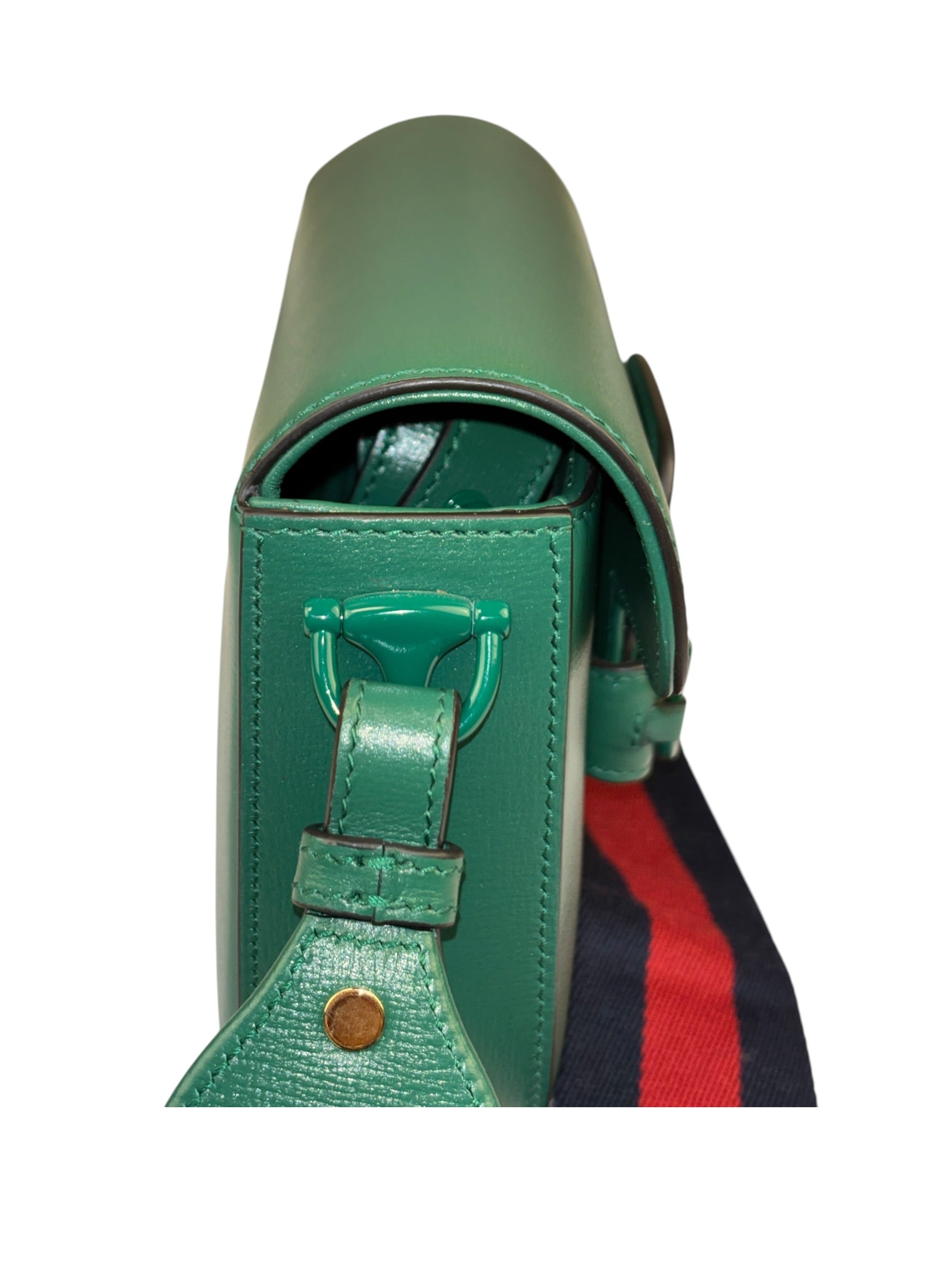 Gucci Green Leather Horsebit Shoulder Bag
