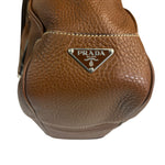 Prada Lizard Pushlock Flap Brown Vitello Daino Shoulder Bag