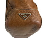 Prada Lizard Pushlock Flap Brown Vitello Daino Shoulder Bag
