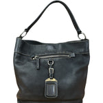 Prada Vintage Black Pebbled Leather Hobo Bag