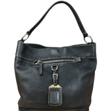 Prada Vintage Black Pebbled Leather Hobo Bag