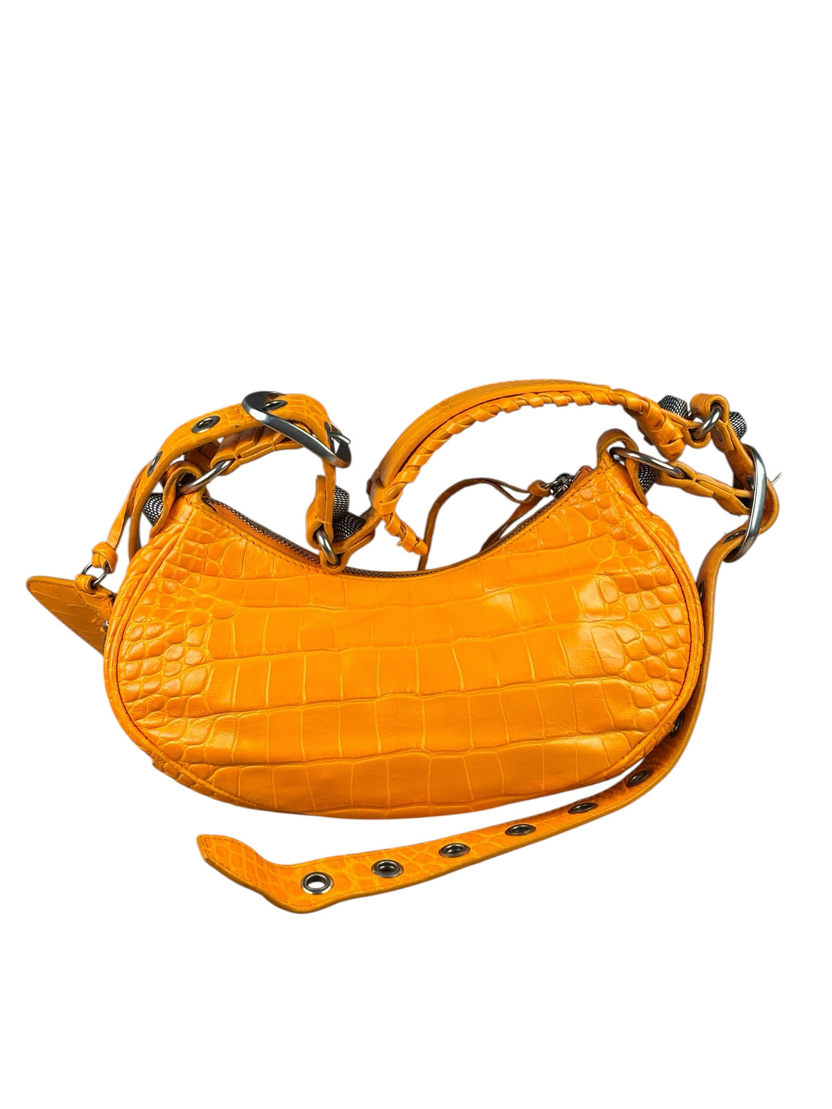 Balenciaga Orange Leather Moto City Bag