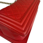 Chanel Red Quilted Caviar Boy Flap Bag 2019