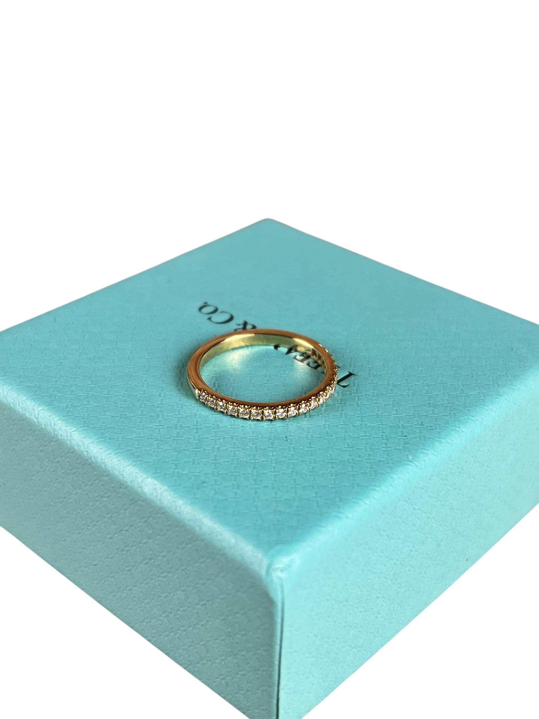 Tiffany & Co His & Hers Rings 18k Gold w/ Diamonds