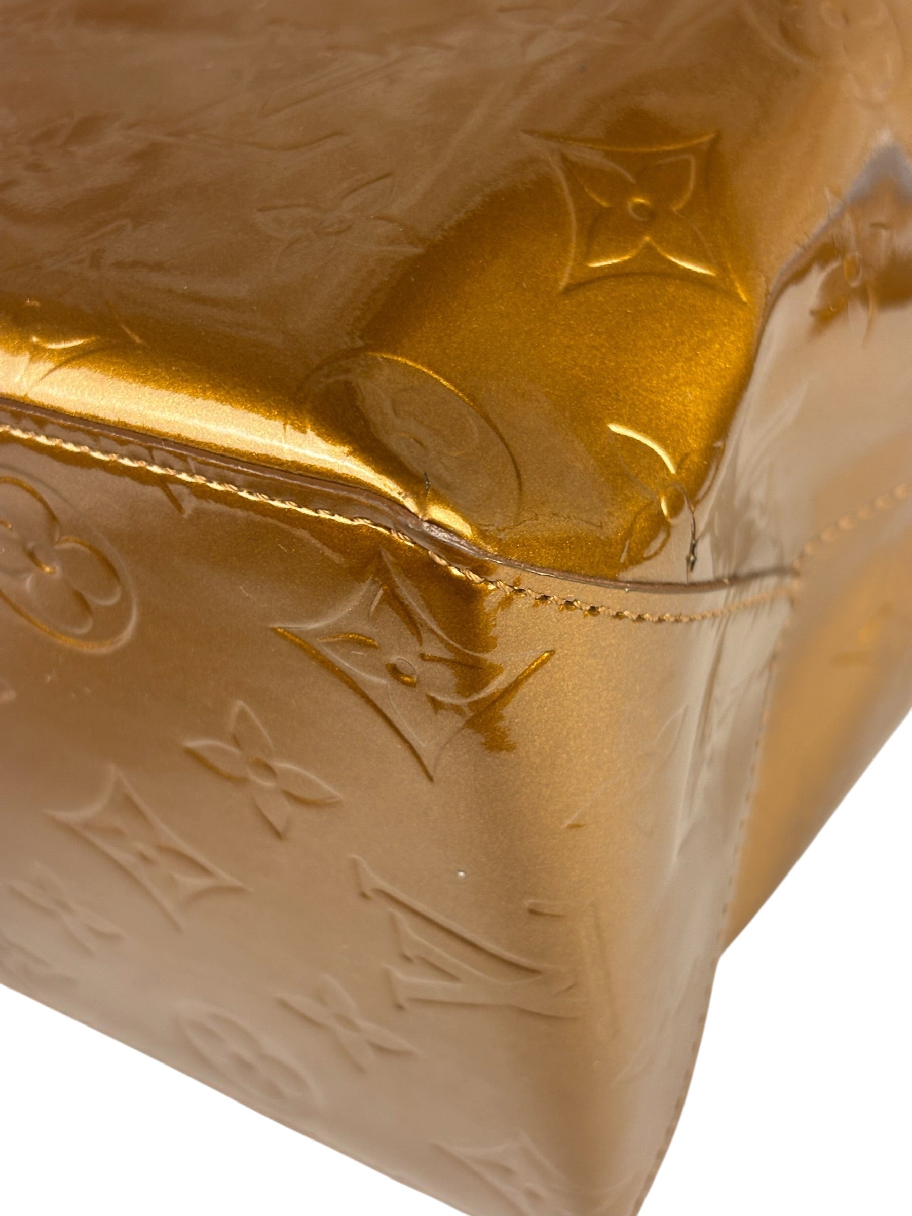 Louis Vuitton Metallic Bronze Vernis Reade MM