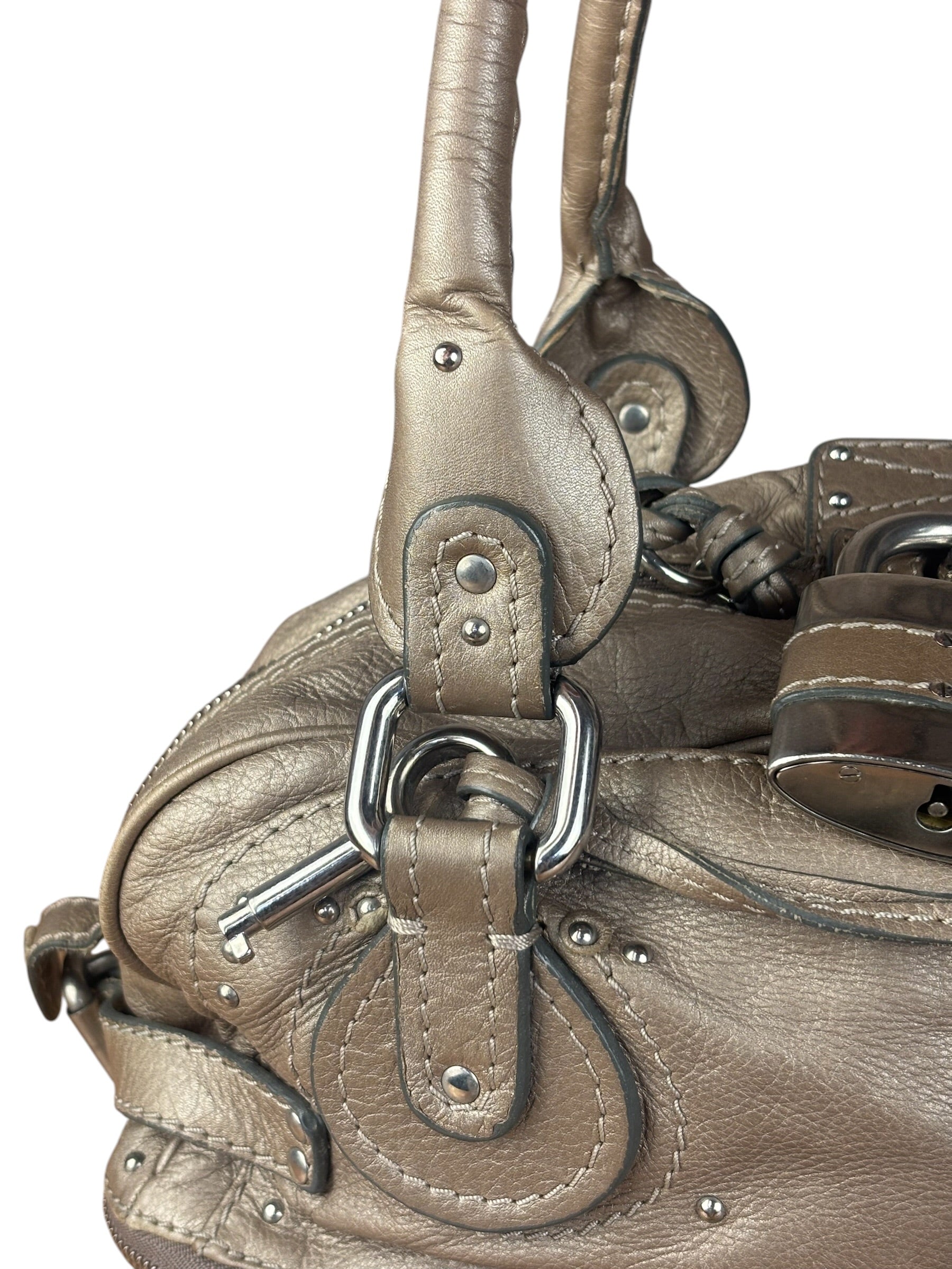 Chloe Metallic Taupe Vintage Paddington