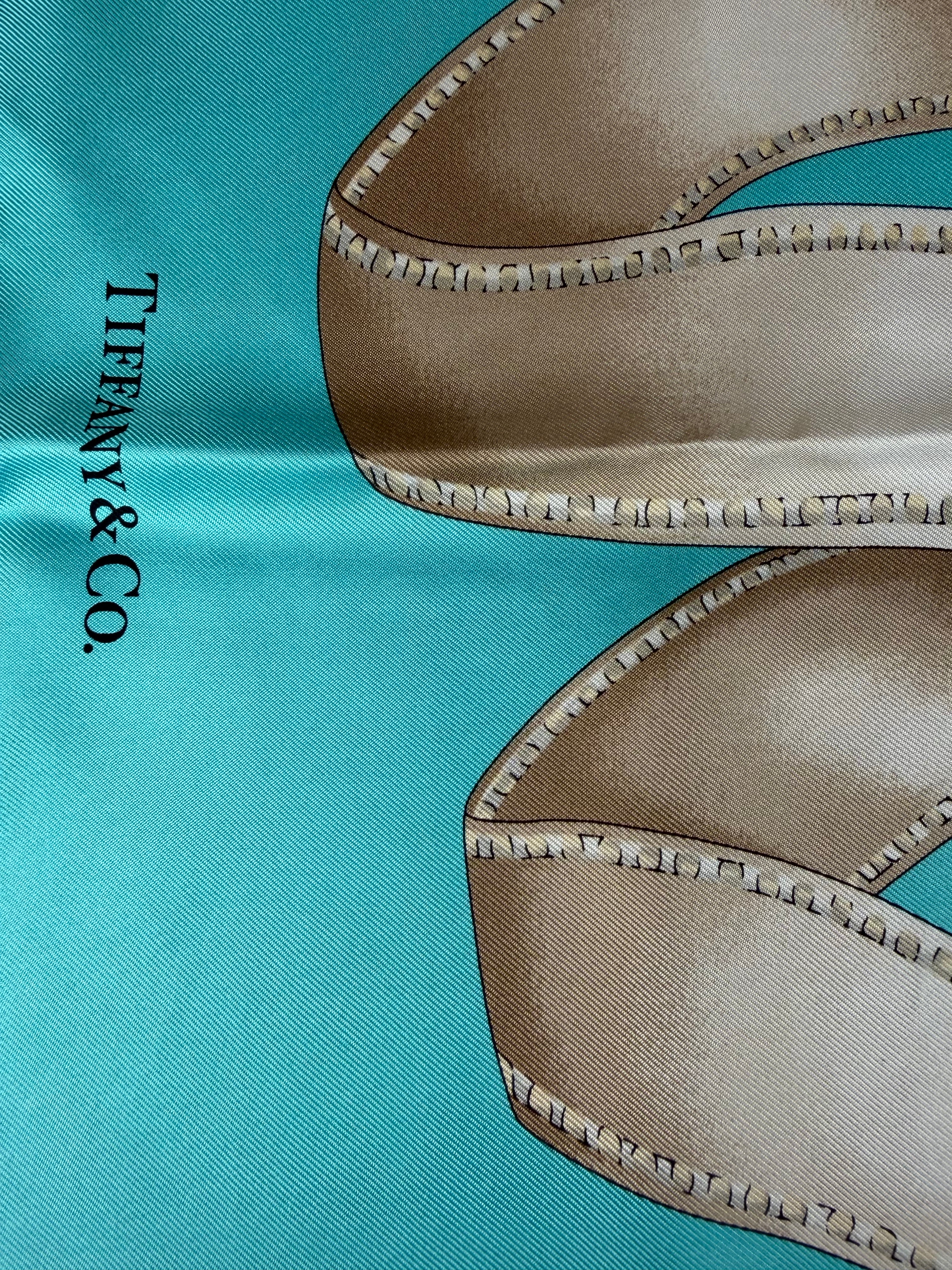 Tiffany & Co. Ribbon & Crystal-Accented Bow Motif Silk Scarf
