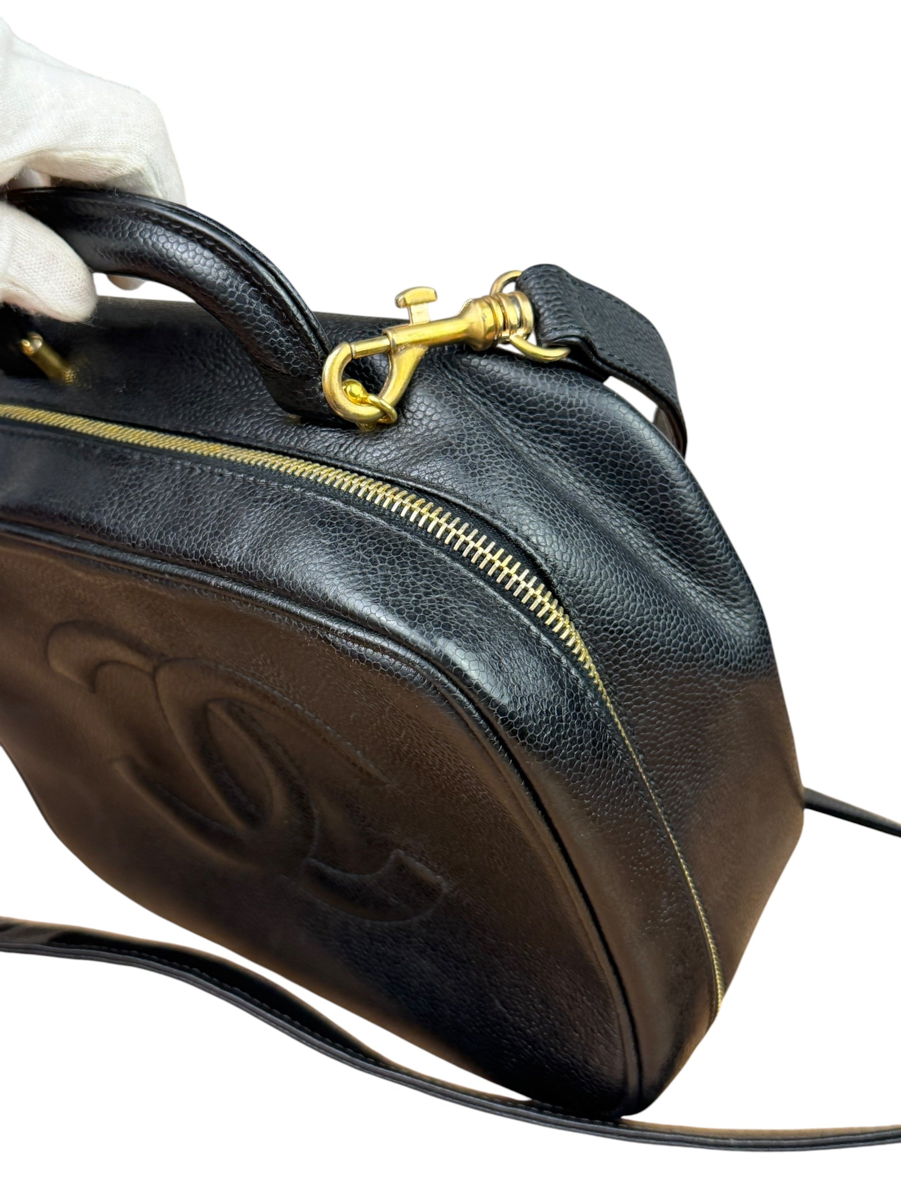 Chanel Black Caviar Leather Vanity 2Way Handbag '96-'97