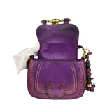 Gucci Vintage Purple Leather Small Snaffle Bit Shoulder Bag