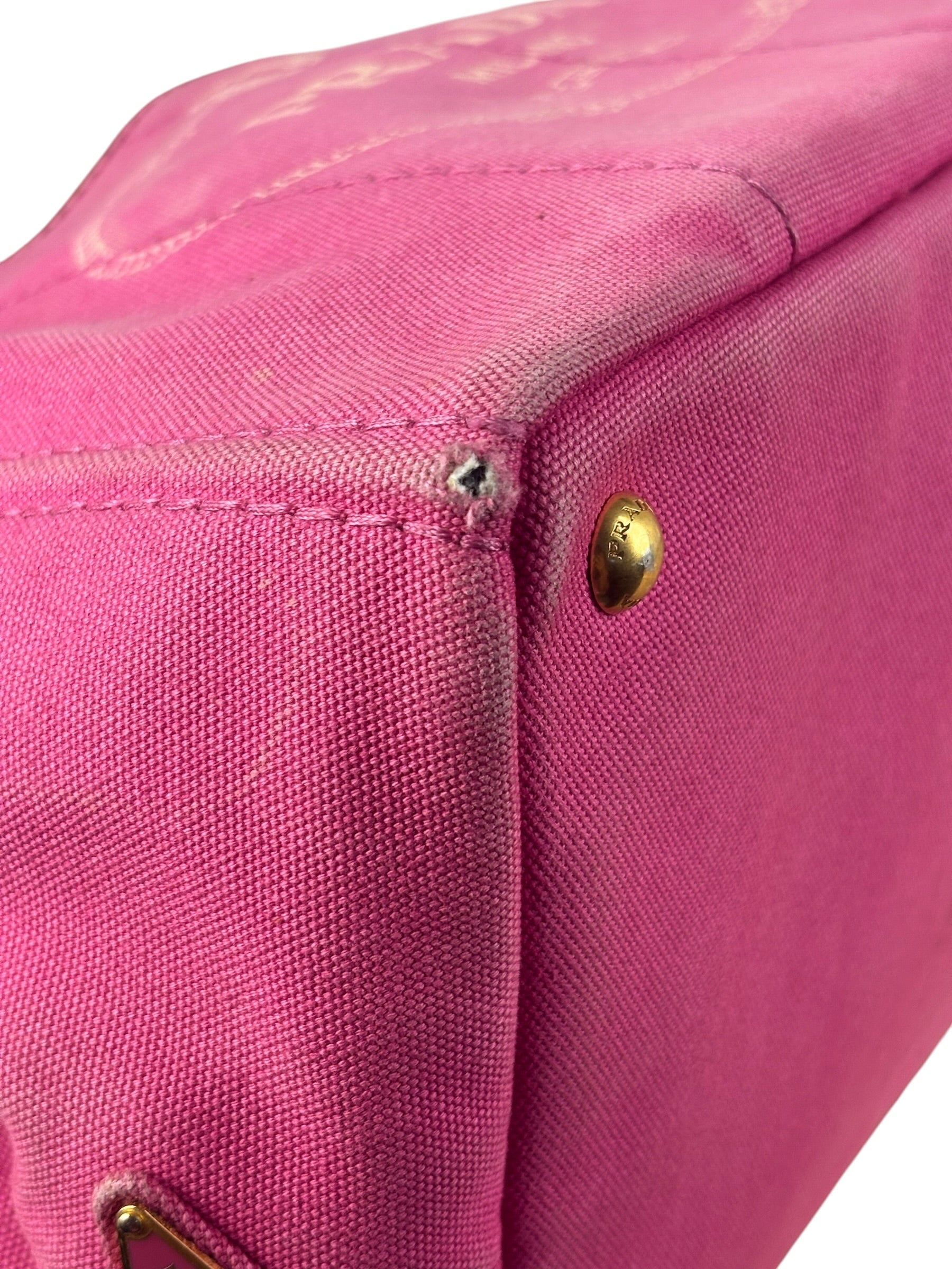 Prada Vintage Pink M Canapa Tote
