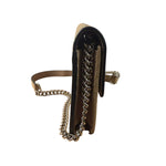 Gucci Light Caramel Pebbled Leather Wallet On Chain