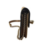 Gucci Light Caramel Pebbled Leather Wallet On Chain