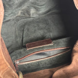 Yves Saint Laurent Brown Suede/Leather Trim Naja Rose Petal Hobo Bag