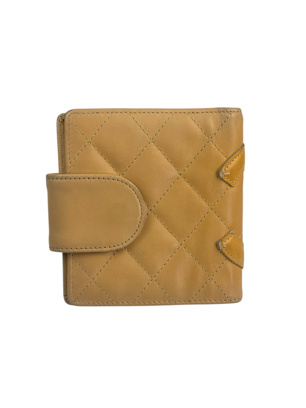 Chanel Beige Quilted Leather Cambon Line Bifold Wallet 2005