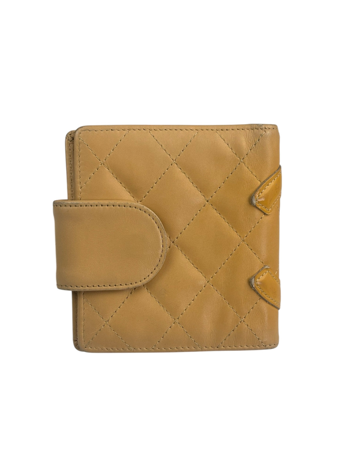 Chanel Beige Quilted Leather Cambon Line Bifold Wallet 2005