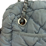 Chanel Grey/Black Quilted Nylon Bubble Shoulder Bag 2009