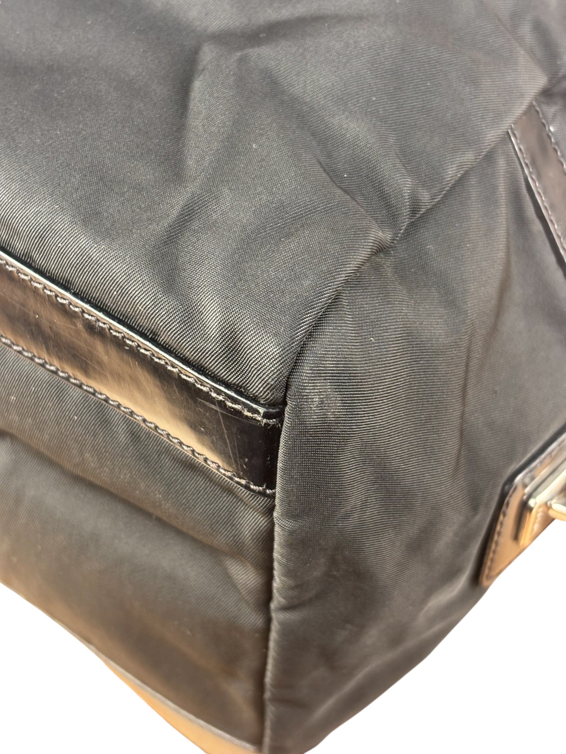 Prada Vintage Black Nylon/Patent Shoulder Bag