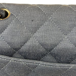Chanel Blue Jersey Classic Flap Shoulder Bag 2009