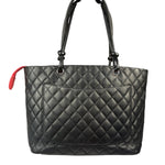 Chanel Black Quilted Leather Ligne Cambon Tote Mid 2000's