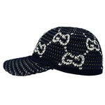 Gucci Navy GG Crochet Cotton Baseball Hat