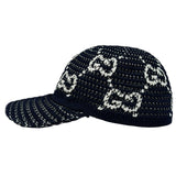 Gucci Navy GG Crochet Cotton Baseball Hat