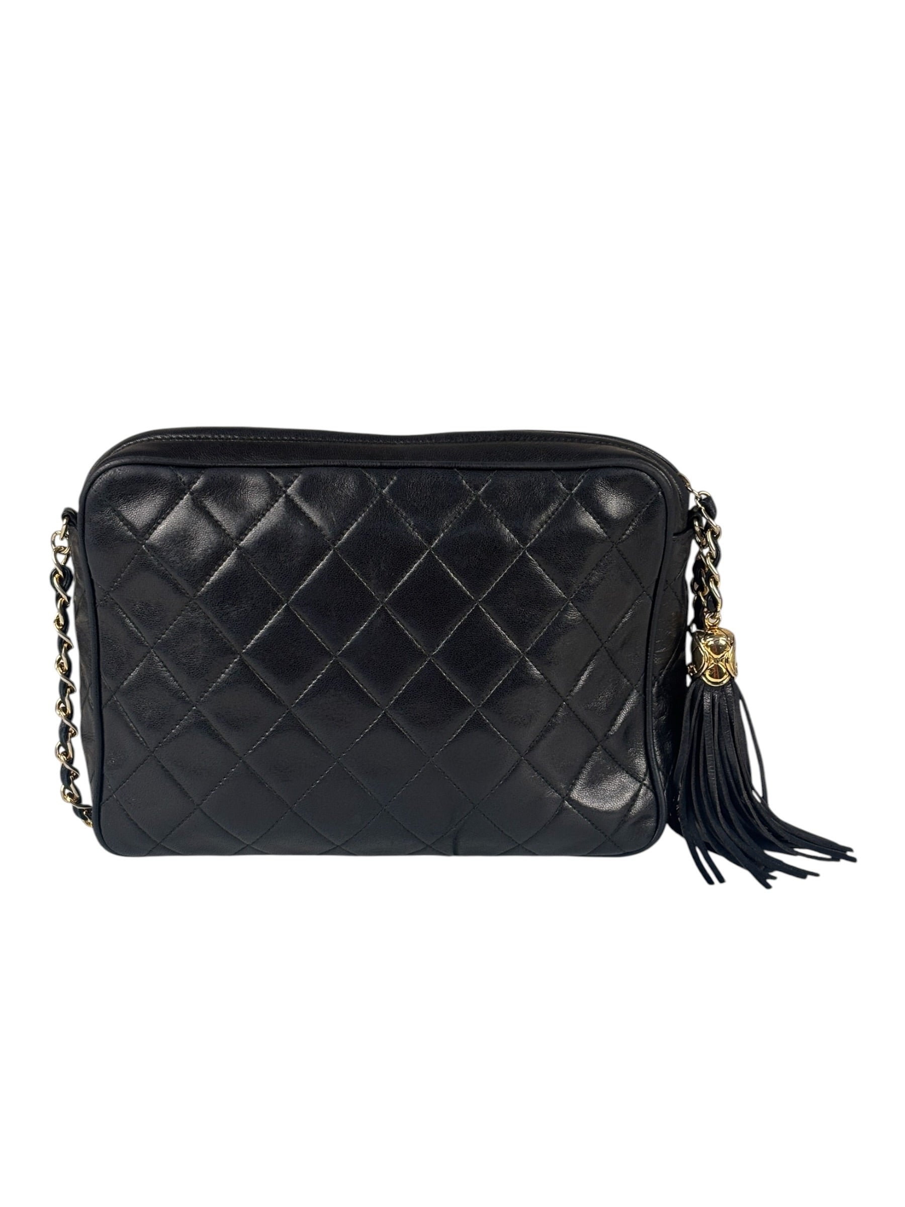 Chanel Black Diamond Stitch Camera Crossbody
