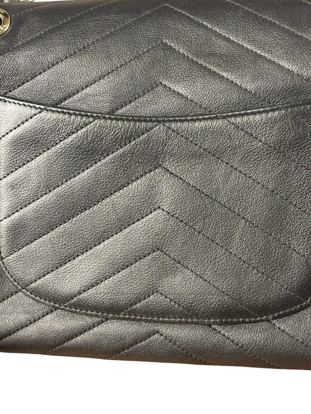 Chanel Grained Calfskin Chevron Stitch Chic Medium Top Handle Bag