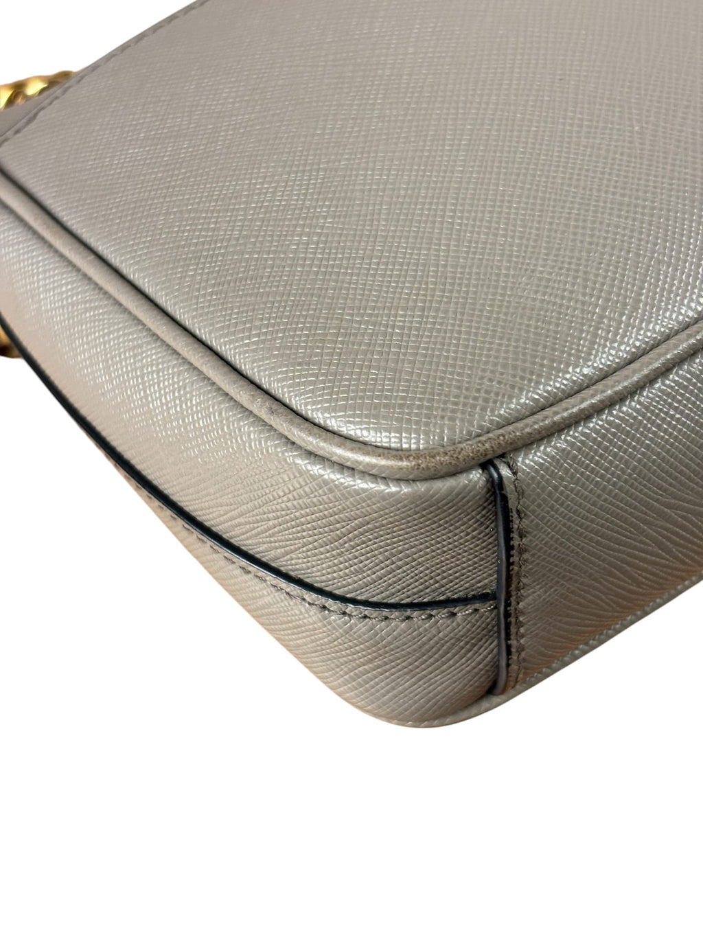 Prada Grey Saffiano Leather Cuir Pattina Crossbody