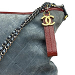 Chanel Bicolor Quilted Suede Leather Trim Medium Gabrielle Hobo Bag 2017