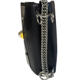 Fendi Black Leather Kan I Monster Eyes Shoulder Bag