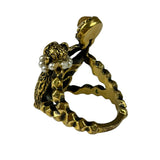 Gucci Faux Pearl Monkey Ring