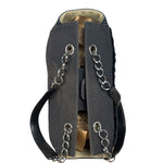 Chanel Vintage Canvas & Leather Chocolate Bar Fold-Over Tote Bag