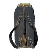 Chanel Vintage Canvas & Leather Chocolate Bar Fold-Over Tote Bag