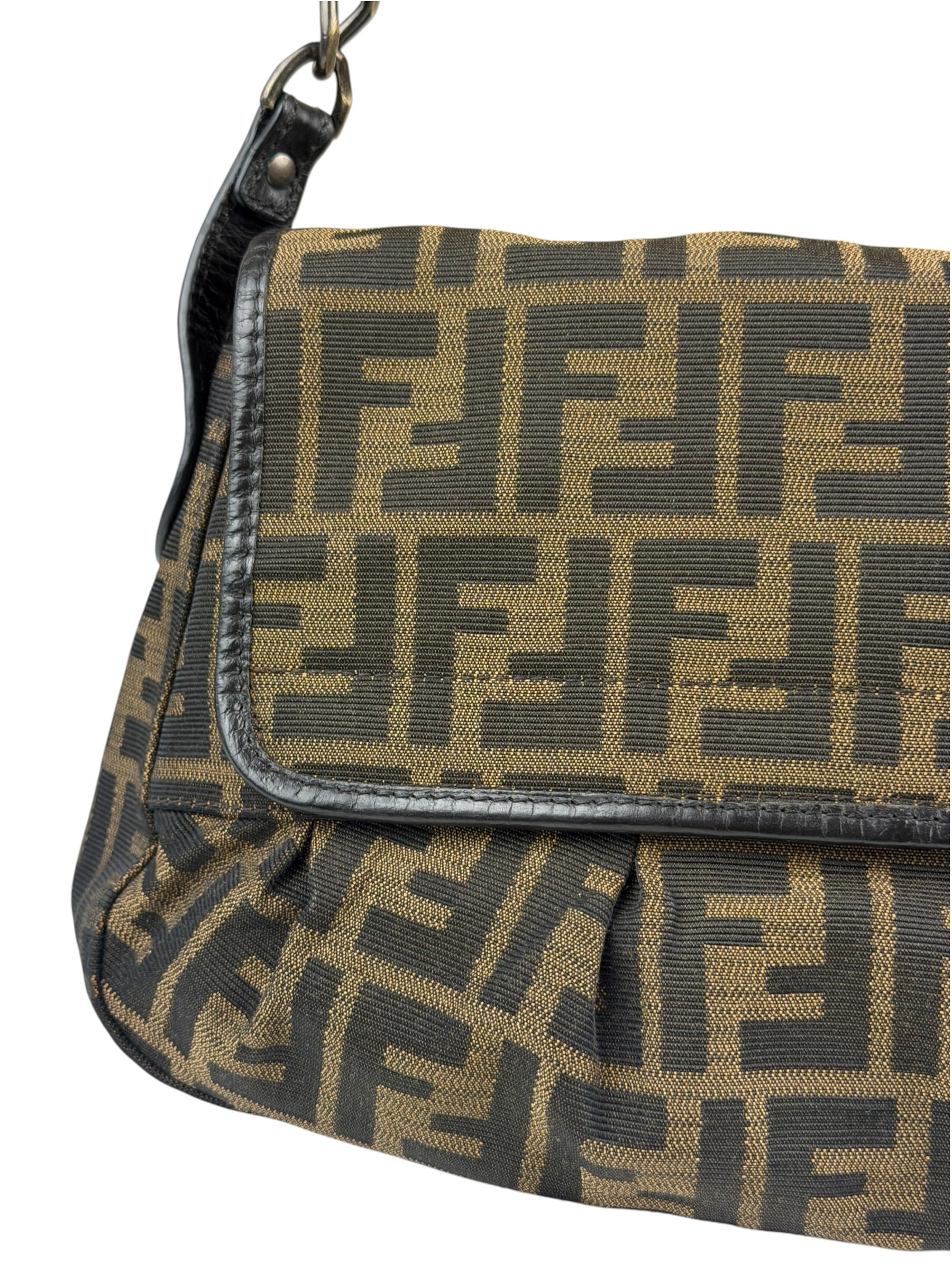 Fendi FF Zucca Vintage B Flap Shoulder Bag