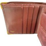 Cartier Vintage Bordeaux Burgundy Leather Bifold Wallet