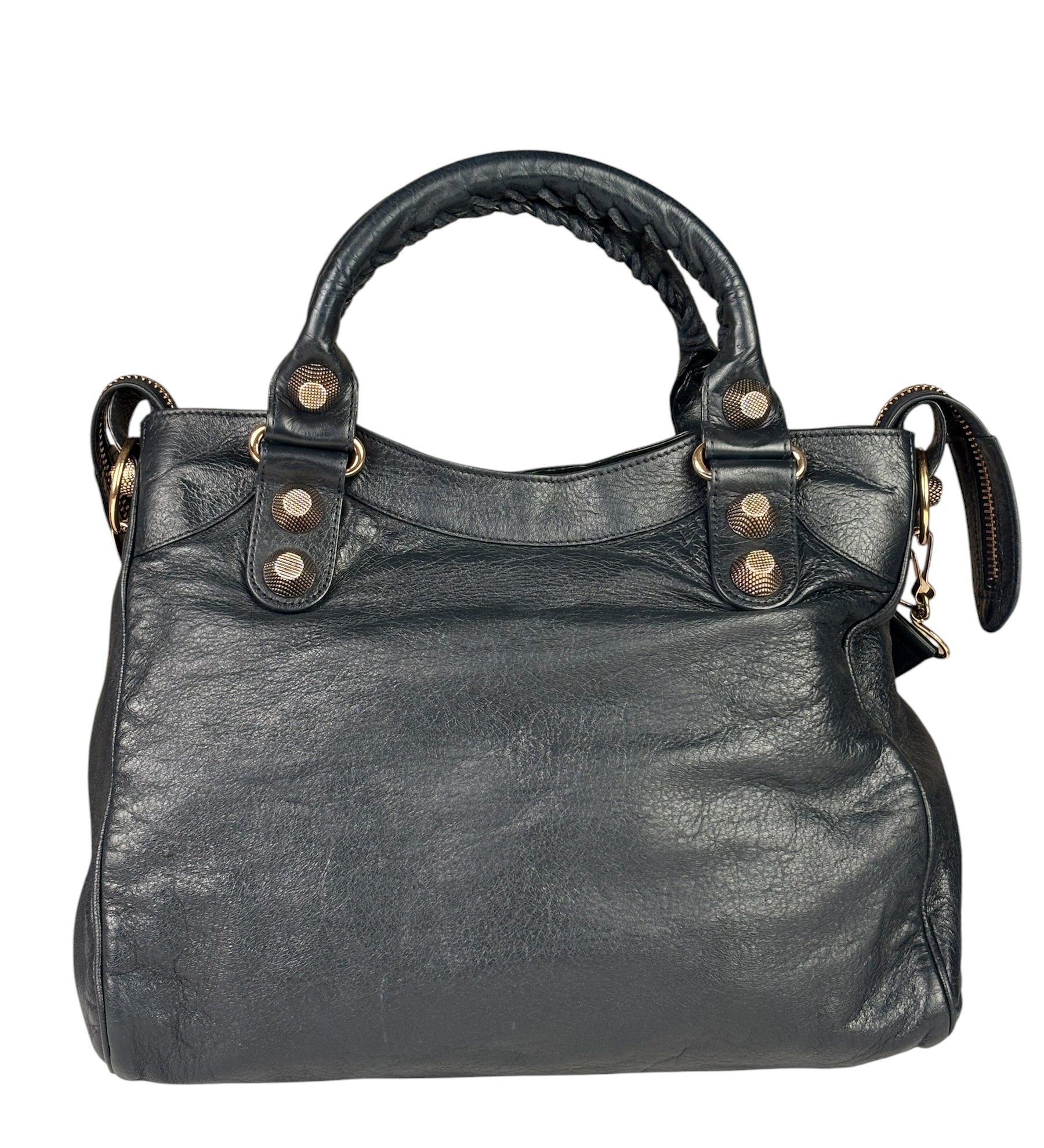 Balenciaga Vintage Navy Leather City Two-Way Bag