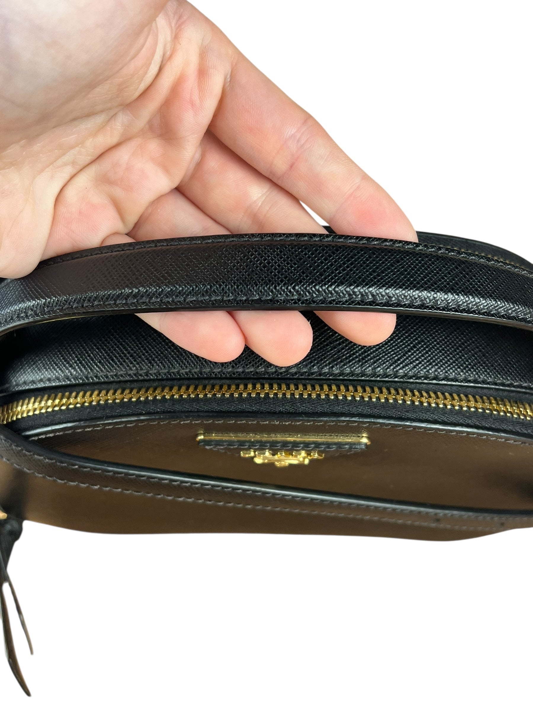 Prada Black Leather Odette Crossbody